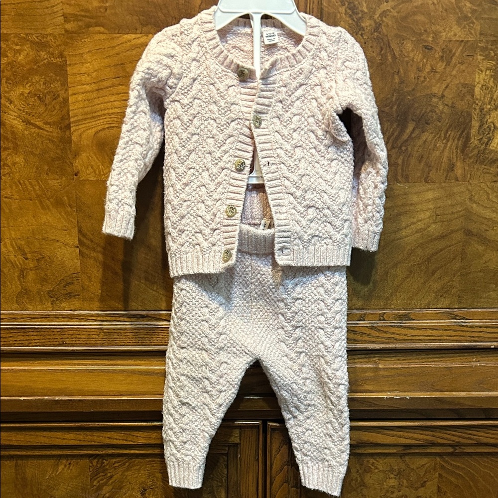 Janie and Jack Soft Pink Baby Knit Set